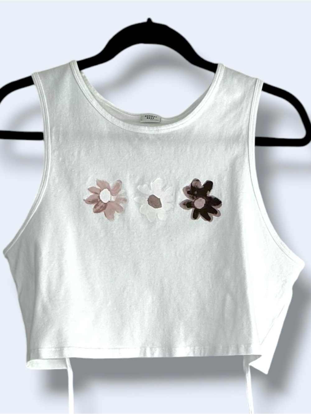 Aritzia Sunday Best Cotton Stretch Floral Cropped Graphic Tank Top Size L SU22